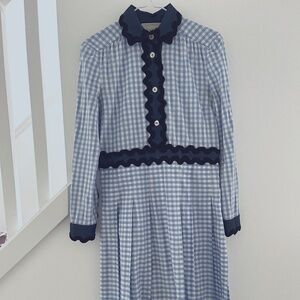 Checked pastel blue and white plisse Gucci dress – Excellent condition
